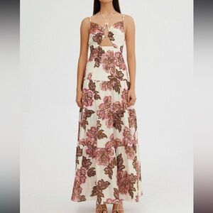 Significant Other Maizie Maxi Dress 4 Petite Floral Strappy Summer Linen Blend